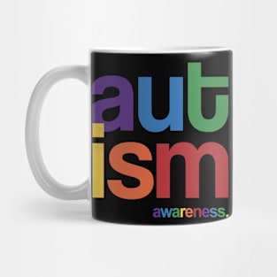 Autism Awareness Rainbow Letters Mug